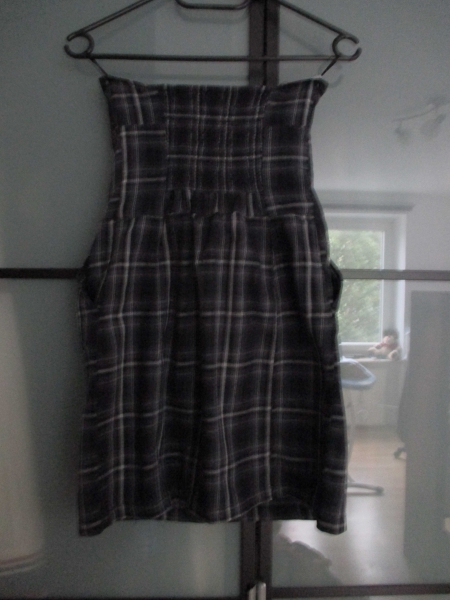 kariertes Kleid grau-blau