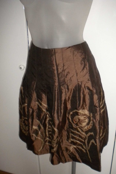 extravaganter Seidentaft Rock Bohéme Vintage Style