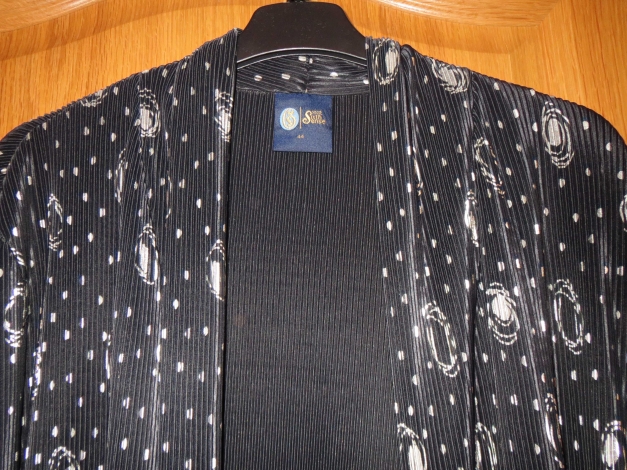 Offene Abendjacke, Gr.44/L, neu, schwarz-silber