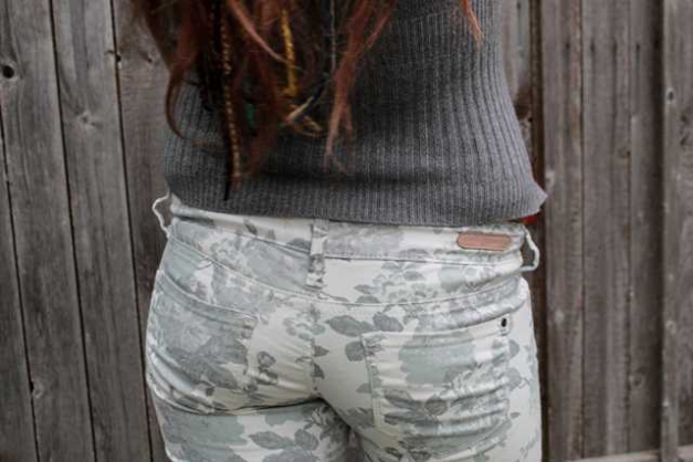 Blümchenprint Jeans