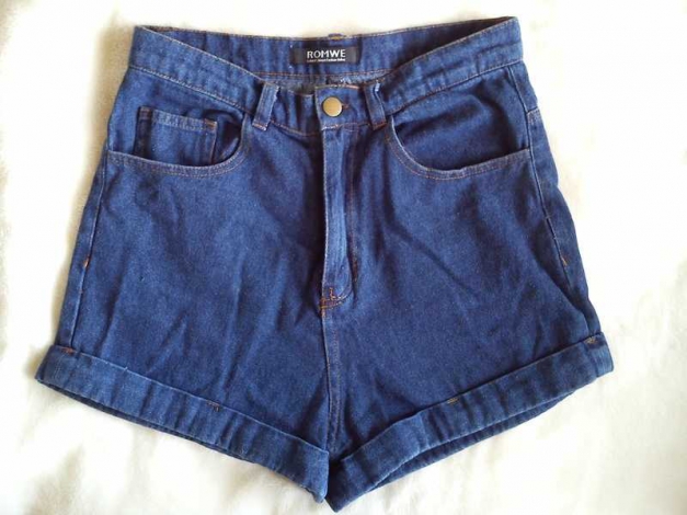 Romwe High Waist-Shorts aus Denim
