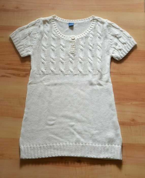 Wunderschönes Strick Kleidchen Strickkleid weiß Longshirt NEU 36 38 S