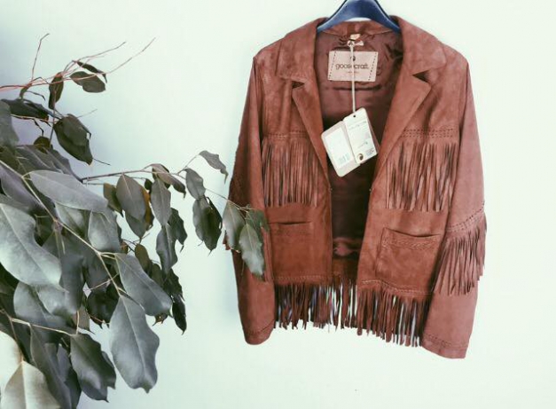 Neu Goosecraft Wildlederjacke Fransen Fashion Blogger Trend Hippie 70s Street Style cosy
