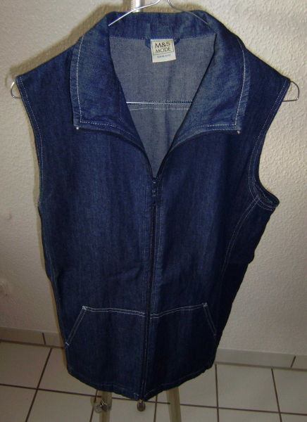 Leichte Jeans Weste blau lang Gr. 40/42