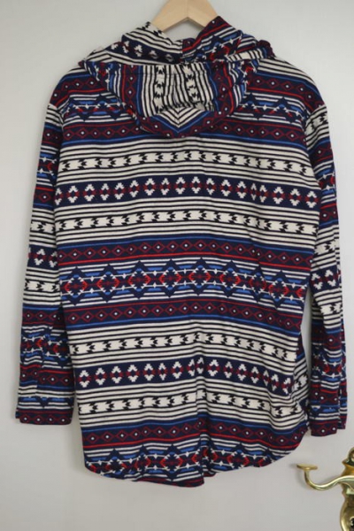 Aztekenmuster / Jacke / Rot / Weiß / Blau / Azteken