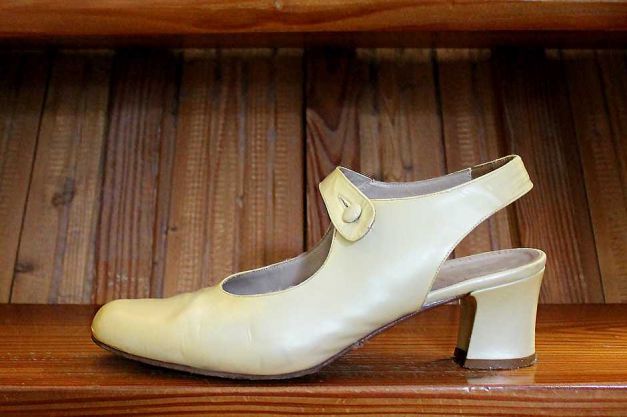 Pumps 39, Slingbacks, echt Leder, Vintage, Rockabilly