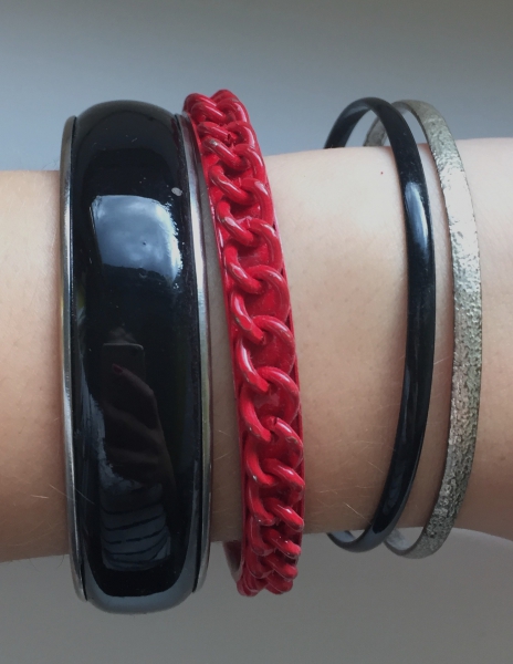 Armreifen-Set rot-schwarz