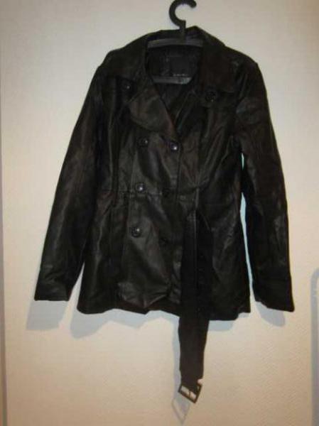 Kunstledermantel, Amisu, Gr.42, schwarz