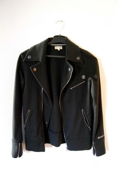 schwarze Jacke im Biker Look wie neu Winter