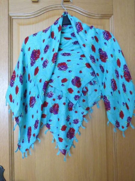 Halstuch, florale Muster, blau