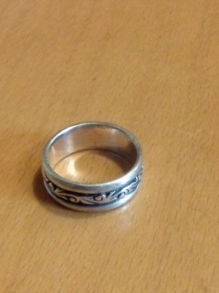 Ring Silber, gebändertes Muster