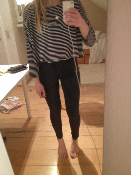 Highwaist Jeans Gina Tricot Molly dunkelblau, grau 