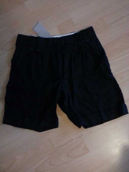 H&M schwarze Leinen Short Gr 34 NEU mit Etikett