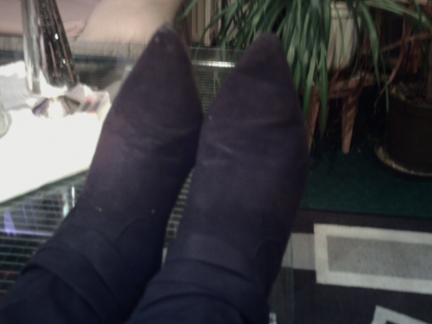 Wildleder Stiefeletten schwarz mit Zierschnalle