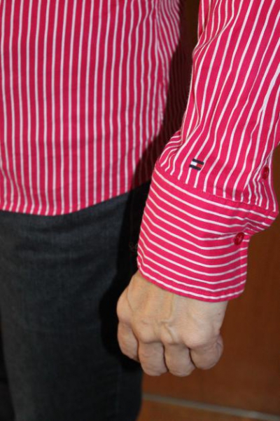 Tommy Hilfiger pink-rot gestreifte Damen Bluse-Hemd