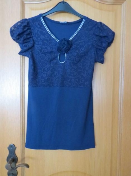 Oberteil(sehr schick),dunkelblau,neu,Kurzarm