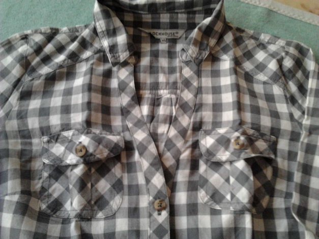 Schönes karierte Long Bluse / Clockhouse