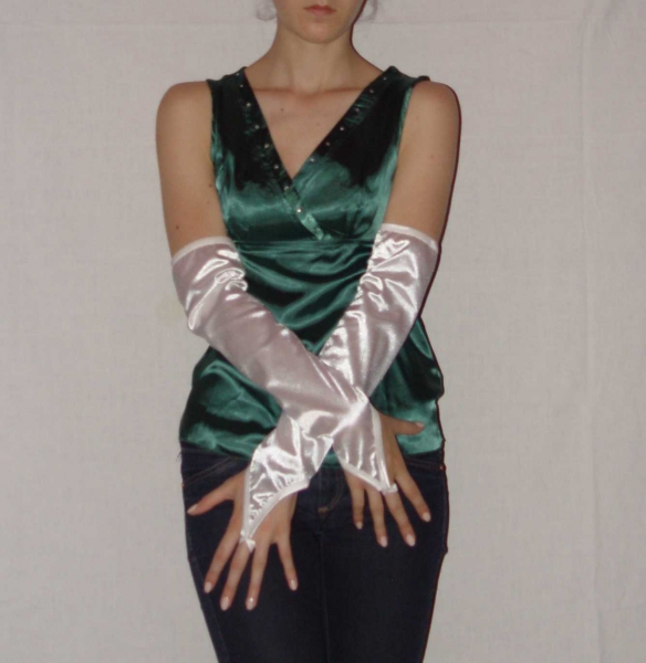  Armstulpen weiß glänzend elegant schick hochzeit