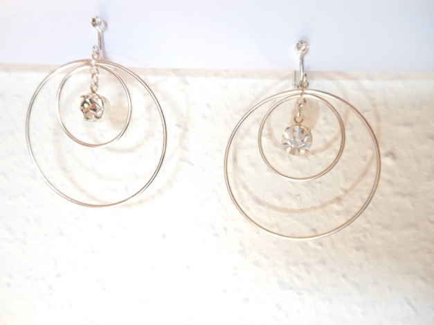 Ohrclips rund mit Stein 