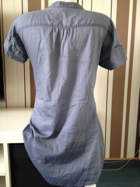 s.Oliver by Qs Long Bluse Kleid Gr 40 Blau Grau