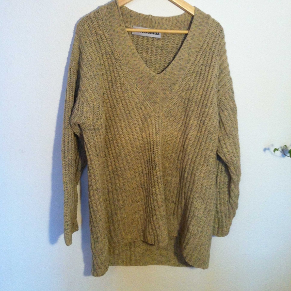 Oversize Strickpullover V-Ausschnitt