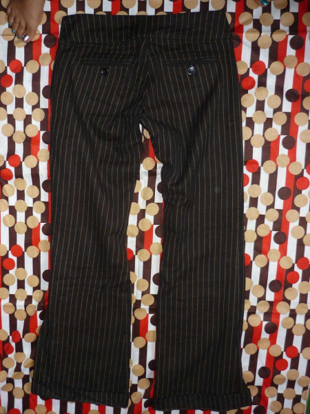 Nadelstreifen Hose * Gr.35 * Schlaghose * Hüfthose