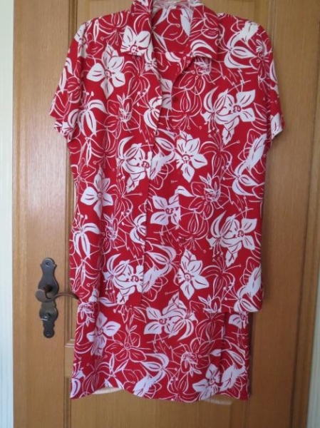 2-Teiler, Rock und Bluse, florale Muster, Gr.42/M