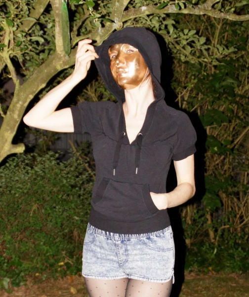 H&M Sport Kurzarm Kapuzenpulli / Hoodie schwarz XS ( 32 / 34 )