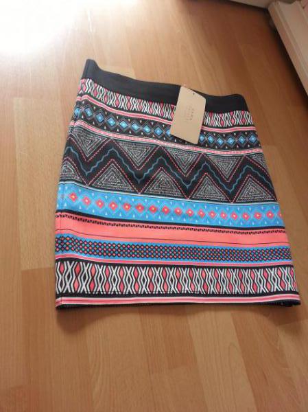 Zara Azteken mini Rock gr.S vintage gemustert strech