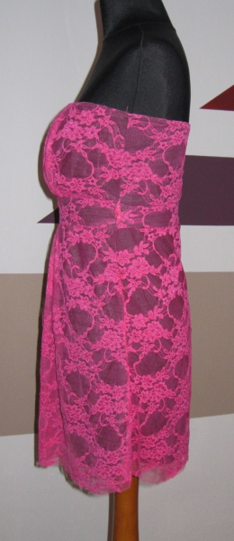 Pink Top Gr. 38 / M Dress Blume Spitze trägerlos Tube Top Oberteil von Fishbone