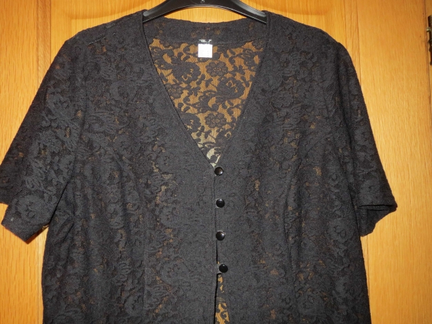 Chasuble, Longbluse, Gr.42/M, Spitze, schwarz, neu