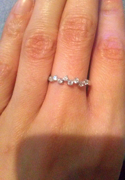 Echter 925 Silberring mit Steinchen