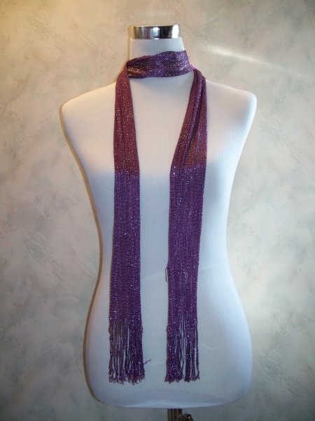 SHE// Schicker Schal in lila/ silber glitzernd