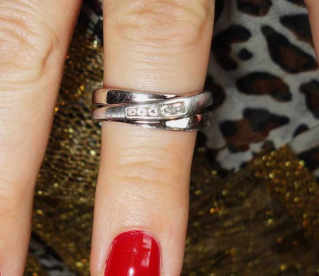 Fossil Ring 925 Silber Zirkonia / Fossil 