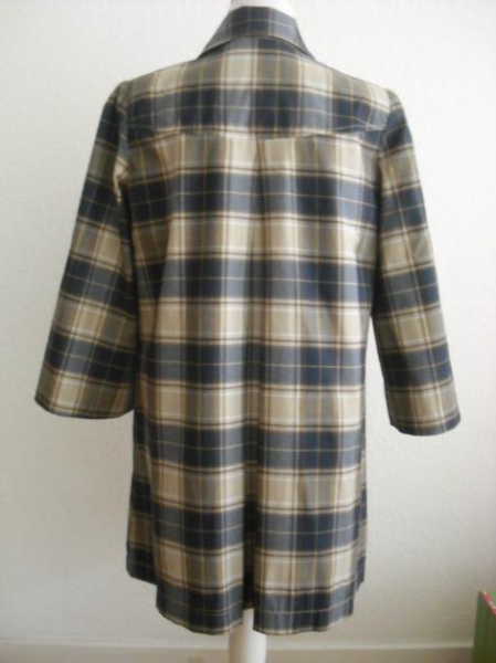 Zeitloser karierter Mantel - Karo, 3/4 Arm in A-Form