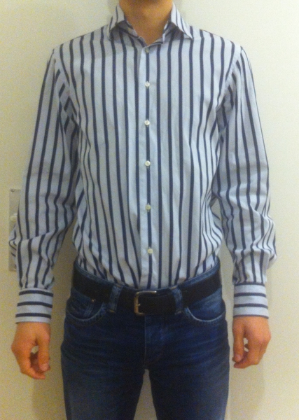 Zara Hemd, blau/weiß