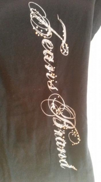 NEU!  T-shirt mit Aufduck und Glitzerrsteinen