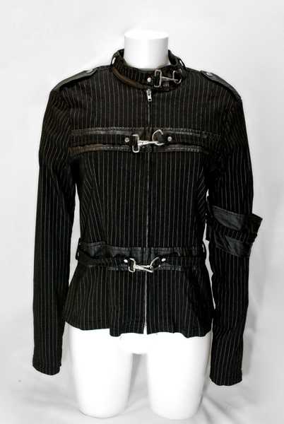 Jacke Nadelstreifen Lip Service Gangsta Pranksta punk gothic emo visual kei schwarz