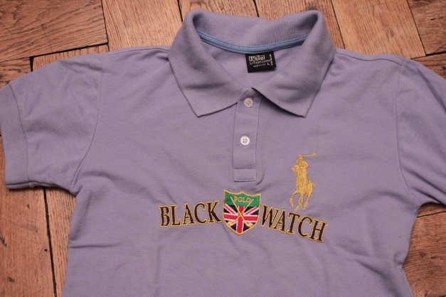 blaues fliederfarbenes Poloshirt von Ralph Lauren