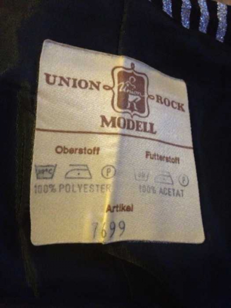 schwarz/ silber gestreifter high-waist rock vintage