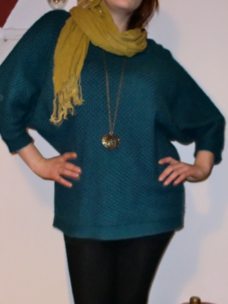 Senftfarbener/ Grüner dünner glitzer Schal / Tuch