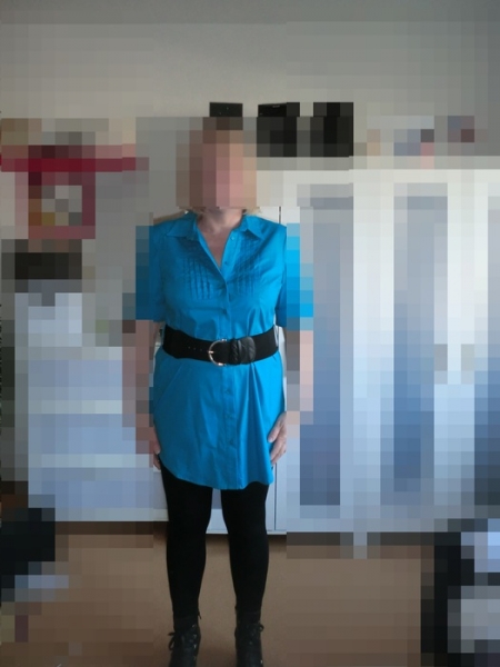 Longbluse türkis mit Gürtel gr.44