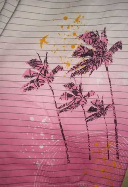 weiß/pinke badehose