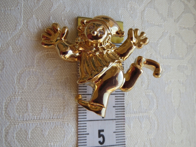 Brosche, klein, Modeschmuck, gold, Strasssteinen