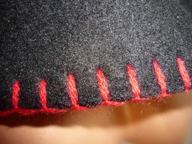 Filz Mütze * schwarz rot * Hut