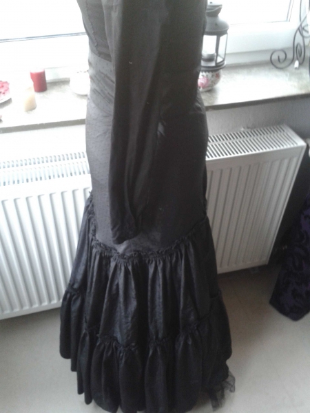 High Waist Rock Gouvernante Gothic Rüsche Fishtail 36/38 wgt Halloween Vampir