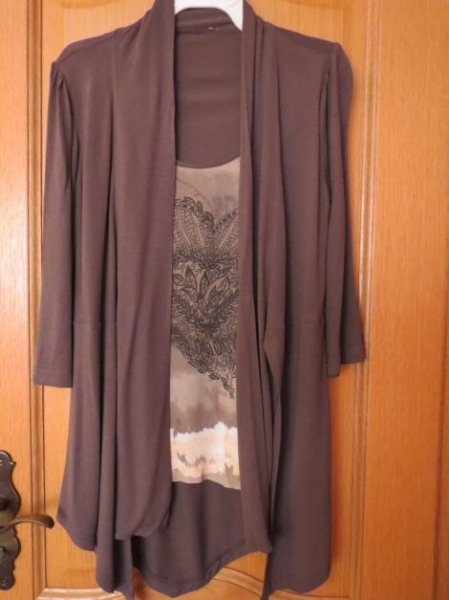 Tunika,3/4Arm,oliv-beige