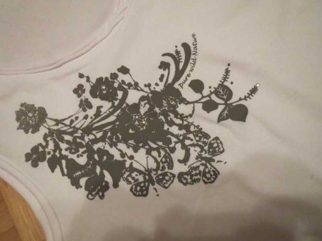 Top, Gr.38/S, mit Blume, weiß