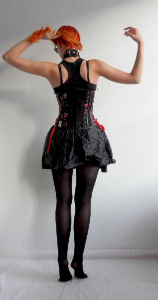 Schwarzer Wickelrock Petticoat Gr. S M L 36 38 40 Kunstleder Satin