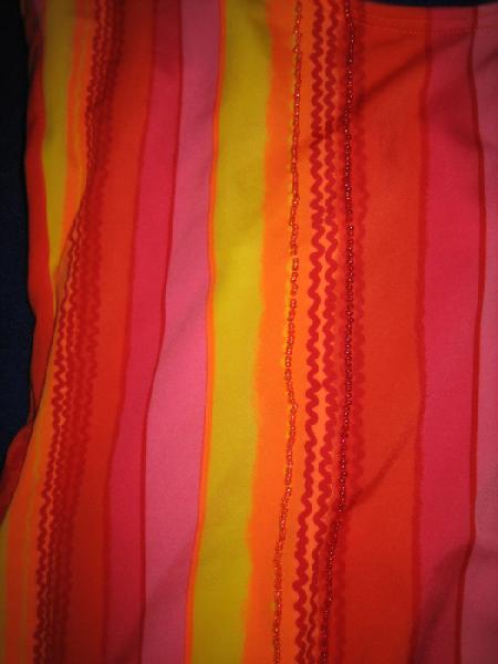 Badeanzug mit Perlen String Monokini 34 36 XS S CUP B bunt Neon